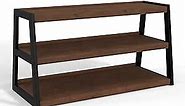 SIMPLIHOME Sawhorse Industrial 48 Inch Wide Real SOLID WALNUT WOOD TV Media Stand, For the Living Room and Entertainment Center