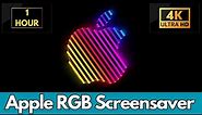 Mac OS RGB Apple Logo Screensaver! 1 HOUR 4K Satisfying Video (No Sound) Live Background!