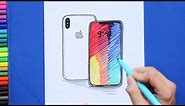 How to draw Apple iPhone XS