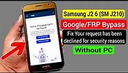 Samsung J2 6 (SM J210) Google Account/FRP Bypass |ANDROID 6.0.1 |New Trick Without PC