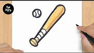 #508 How to Draw a Baseball Bat and Ball - Easy Drawing Tutorial
