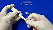 Scalpel Handle #6 Red Plastic Grip - fitting surgical blades #20 thru 25