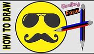 How to Draw a Cool Smiley Face With Sunglasses And Mustache