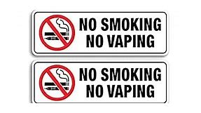 No Smoking No Vaping Sign, (4 Pack) 9 X 3 Inch, Self-Adhesive, Use for Home Office/Business, Easy to Apply, Black Big Letters on White Plate