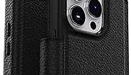OtterBox iPhone 14 Pro (ONLY) Strada Series Case - SHADOW (Black), Card Holder, Genuine Leather, Pocket-Friendly, Folio Case
