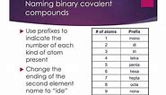 Names and Formula Writing for Binary Covalent Compounds
