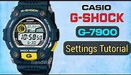 How to set the time on Casio G-Shock G-7900 (3194).Full settings tutorial.