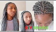 DIY. HOW TO DO SILVER/GRAY BOX/MEDIUM SIZE BRAIDS. super easy, fast and Beginner's friendly