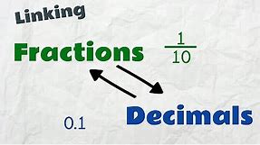Linking Fractions and Decimals | Maths | EasyTeaching
