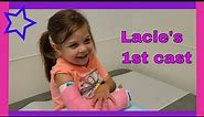 Lacie gets a cast for fractured elbow