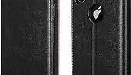 Belemay iPhone Xs Max Wallet Case, Genuine Leather Case Slim Fit Folio Book Flip Cover [Durable Soft Inner Case] Card Holder Slots, Kickstand, Cash Pockets Compatible iPhone Xs Max (6.5-inch), Black