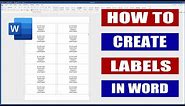 How to make labels in Word | Microsoft Word tutorial