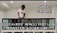INSTALLING A 11 FOOT LONG MONSTER AQUARIUM FOR OZZIE ALBIES!!! OVER 500 GALLONS!! - PREMIER AQUATICS