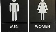 USA Made - Men's and Women's Restroom Signs ADA-Compliant Bathroom Door Signs for Offices, Businesses, and Restaurants,
