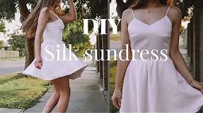 how to sew a dress / super easy satin sundress tutorial