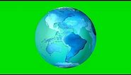 3D Earth Globe on Green Screen | Blue Earth Background