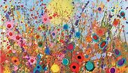 Glitter Art: Sparkly Glitter Flower Paintings by Yvonne Coomber