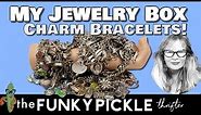 VINTAGE CHARM BRACELET Collection Yard Sale & Thrift Store Finds Auction STERLING SILVER JEWELRY