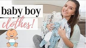 FIRST BABY BOY CLOTHING HAUL 2019 👶🏼💙 | NEWBORN + O-3 MONTH CLOTHES