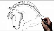 How To Draw A Horse | Step by Step | Side View