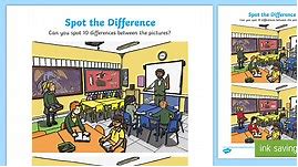 Classroom Spot the Difference Worksheet