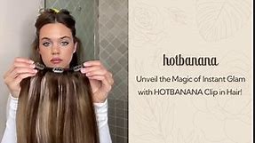 HOTBANANA Human Hair Clip in Hair Extensions, Ombre Walnut Brown to Ash Brown and Bleach Blonde 120g Clip in Hair Extensions Real Human Hair Straight Remy Hair Clip Ins 16 Inch 7pcs