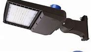 100W LED Shoebox Street Light with Photocell, Type III, 13,000 Lumens, Equivalent to 300W Metal Halide, Dusk-to-Dawn Outdoor Lighting for Parking Lots, Roads, Sports Fields, Residential Areas, DLC/UL Certified