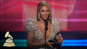 Beyonce accepting the GRAMMY for Best Female Pop Vocal Performance at the 52nd GRAMMY Awards