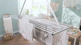 Foxydry Mini, space saving ceiling mounted drop down clothes drying rack