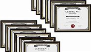 DesignOvation Corporate Document Frame Made to Display Standard Certificates, Black 8.5x11, Set of 12 Ready to Use Horizontally or Vertically