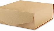 MALICPLUS Gift Box with Lid, Large Gift Box 9x9x3.4 Inches, Kraft Gift Box, Groomsman Proposal Box with Magnetic Closure (Matte Kraft)