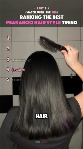 Ranking The Best "Peekaboo Hair Style Trends!" 🌈 #shorts #haircolor #glowup