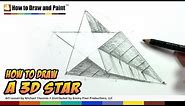 How to Draw a 3D Star Shape - Art for Kids -Draw a Star in One-point Perspective | MAT