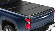 TOPCOVER Hard Tri-Fold Truck Bed Tonneau Cover Fits for Ford Ranger 2019 2020 2021 Styleside 5FT Bed, Black Pickup Truck Bed Cover
