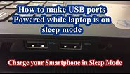 How to make USB ports active while laptop is on sleeping mode