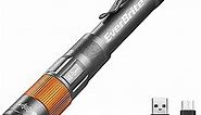 EverBrite Rechargeable Pen Light, 300 Lumens EDC Flashlight, Zoomable LED Pocket Flashlight with Clip, Memory Function and USB C Cable Included, for Camping, Emergency, Grey