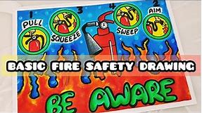 fire safety poster drawing/ Safety drawing/Industrial safety drawing/fire extinguisher drawing