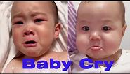 Babies crying moments. When baby feels aggrieved