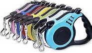 Retractable Dog Leash + Holder for Apple Airtag, 10 Feet Long Suitable for Small Medium Dogs up to 22lbs, Lake Blue