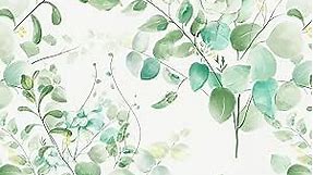Naphite Floral Wallpaper Peel and Stick Wallpaper Green Floral Leaf Wallpaper Boho Contact Paper for Cabinets and Drawers Self-Adhesive Removable Wallpaper for Bedroom Flower Eucalyptus 17.3’’x393’’