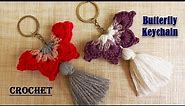 butterfly keychain crochet | easy crochet keychain tutorial | DIY keychain