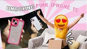 Quick Unboxing of Pink iPhone 15 | Pink Phone Case + Screen Protector