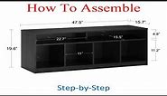 How to assemble Mainstays 4 Cube TV Console for TVs Up to 59 inch , True Black Oak
