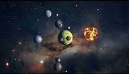 Planets, Galaxy, Solar System, Space Travel - Motion Graphics Background Video