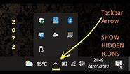 Enable Windows10 Fix | SHOW HIDDEN ICONS ARROW Turn ON Taskbar | Quick Simple Tutorial In 1 MINUTE