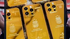 Messi gifted the whole Argentina team gold plated iPhone 14s after winning the World Cup 🏆🇦🇷 #messi #argentinacampeon #worldcup2022 #messi🇦🇷 #football #soccer