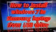 How to install windows 7 in Samsung laptop from USB DRIVE | Samsung R540 install windows 7 from USB