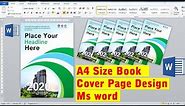 A4 Size Book Cover Page in Ms Word Tutorial || Front Page Design in Ms Word