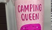 34HD Flamingo Gifts, Camping Queen Tumbler 20 oz Stainless Steel, Pink Camping Mug with Lid, Funny Flamingo Cup, Funny Gifts for Flamingo Lovers, Camper Gifts Christmas