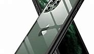 Humixx Ultra Clear Designed for iPhone 11 Pro Max Case, [Non-Yellowing] [10 FT Military Drop Protection] Slim Fit Yet Protective Shockproof Black Bumper with Airbag Case Cover 6.5 Inch- Crystal Clear